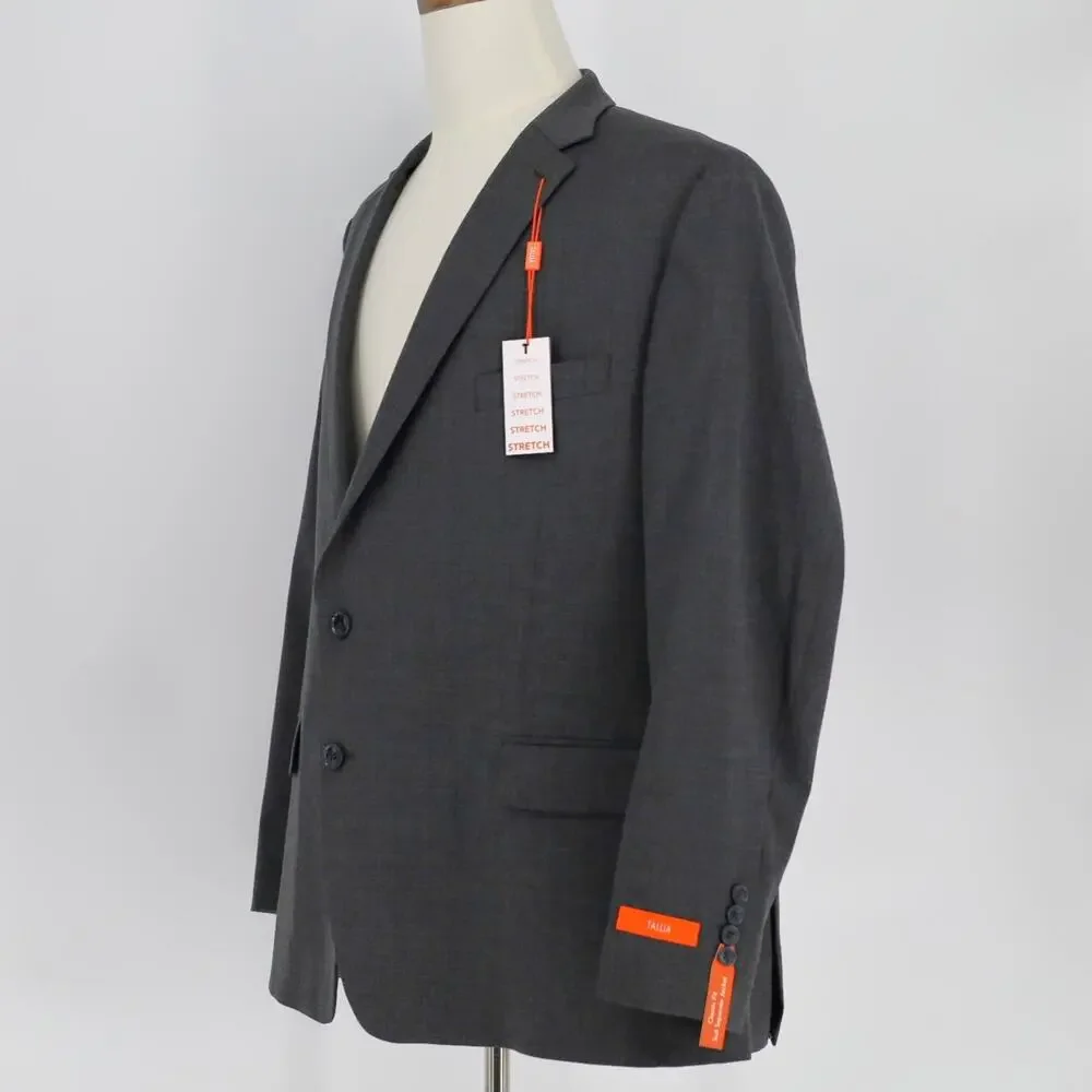 Tallia Men's Solid Grey Classic Slim-Fit Sport Coat Formal Suit Blazer Size 50R